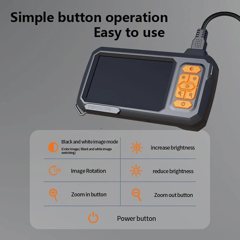 T30-AV 8mm Single Lens 1080P HD Industrial Endoscope Camera with 4.3-inch IPS Screen, 1m Hard Wire - 6