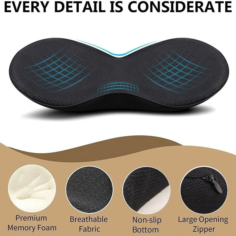 Car Seat Hip / Waist Cushion Mesh Cloth+Memory Foam Breathable Fatigue Relief Seat Cushion - Black - 4