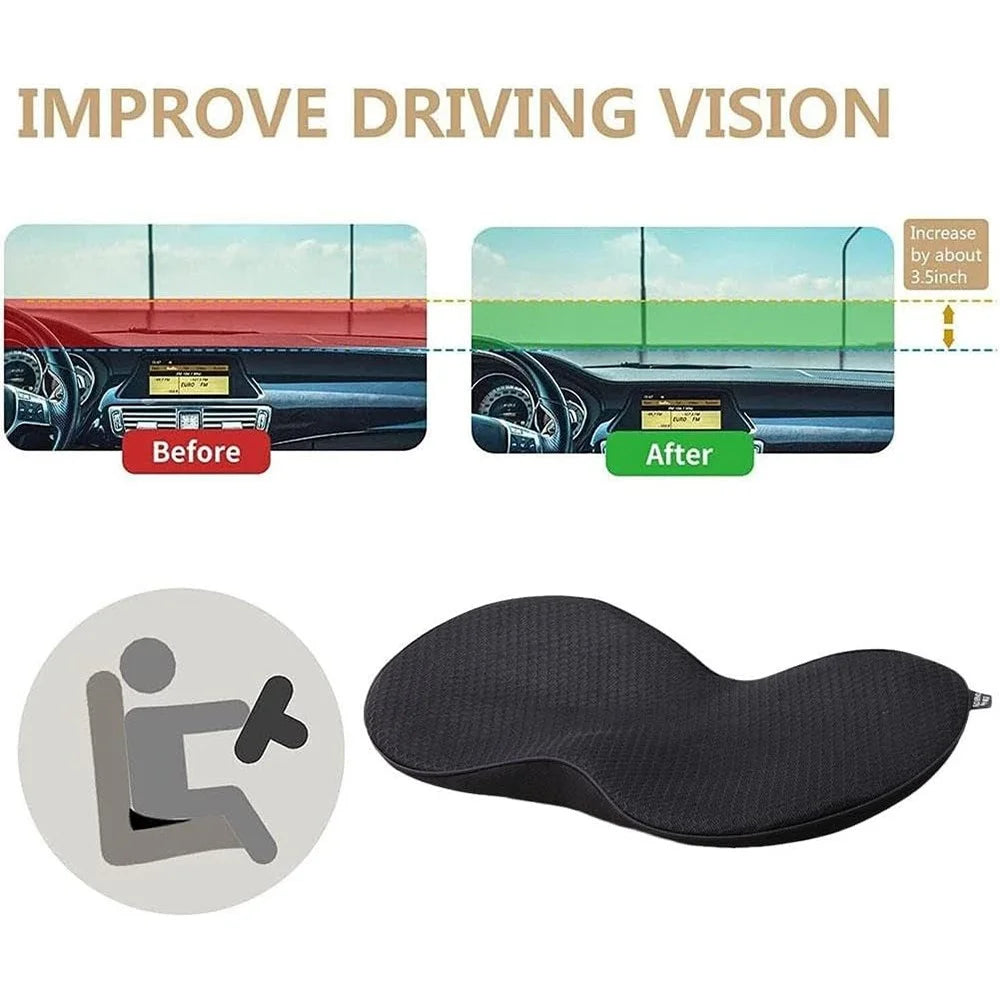 Car Seat Hip / Waist Cushion Mesh Cloth+Memory Foam Breathable Fatigue Relief Seat Cushion - Black - 5