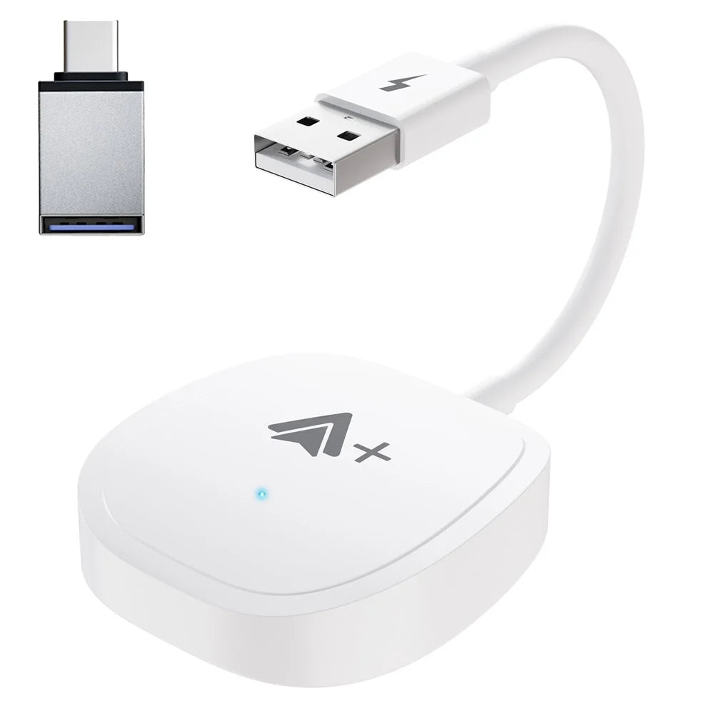 020-7++ Wireless Android Auto Adapter Video Streaming Wired to Wireless USB Dongle - White - 1