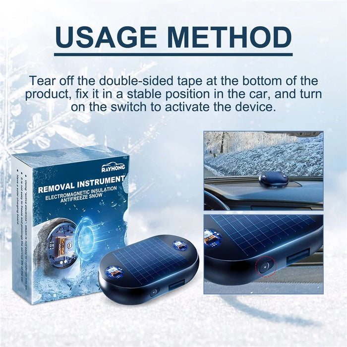 RAYHONG Car Windshield Window Anti Freeze Snow Removal Tool Quick Ice Melting Solar Defrosting Device - 6