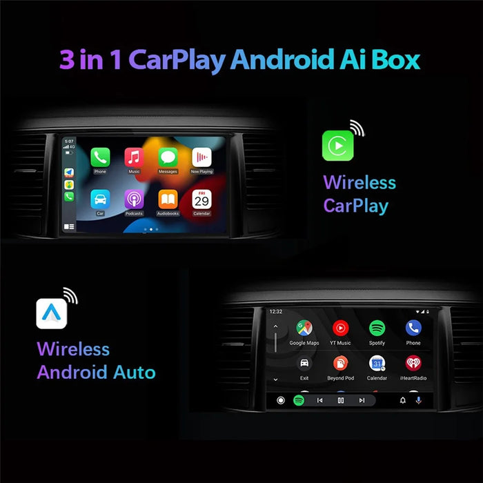 S1 Android 10 Smart AI Box Wireless Carplay  /  Android Auto Adapter Built-In Netflix Youtube, 2+16GB - 6