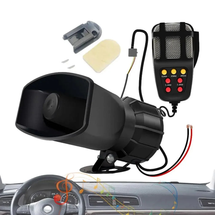 Car Horn Square Mouth 7 Tone 12V 100W Warning Loudspeaker Car Alarm Speaker - 2
