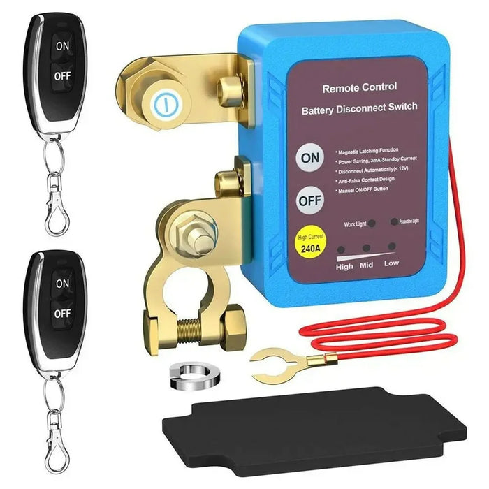 12V Car Battery Disconnect Switch Smart Anti-Leak Protector with Remote Control - 1