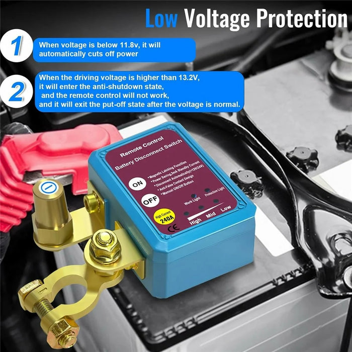 12V Car Battery Disconnect Switch Smart Anti-Leak Protector with Remote Control - 5