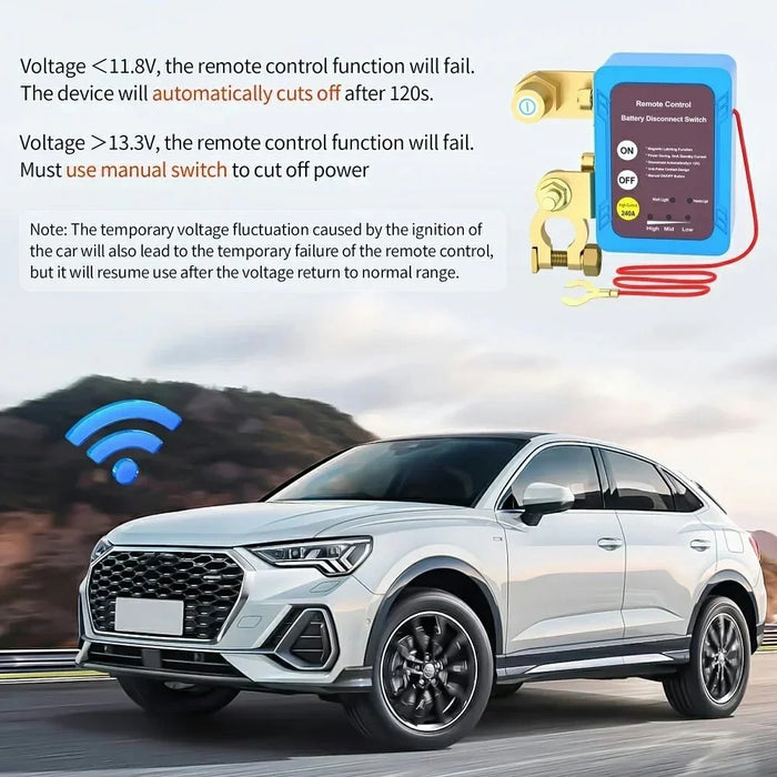 12V Car Battery Disconnect Switch Smart Anti-Leak Protector with Remote Control - 6