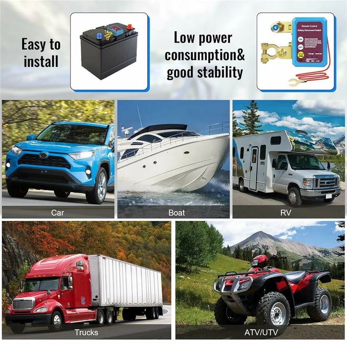12V Car Battery Disconnect Switch Smart Anti-Leak Protector with Remote Control - 7