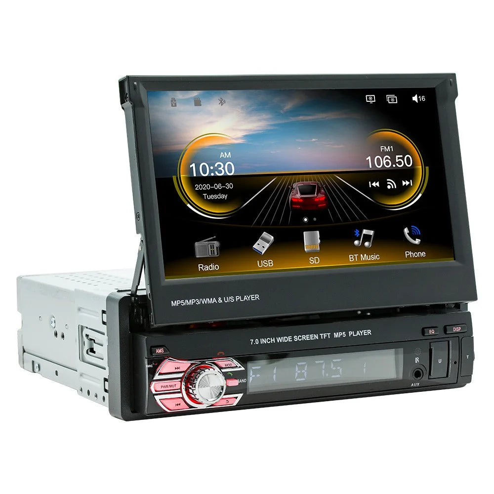 9601C 7-inch Wired Carplay HD Large Screen Car MP5 Player Multifunction Rear View Image Navigation Player - 1