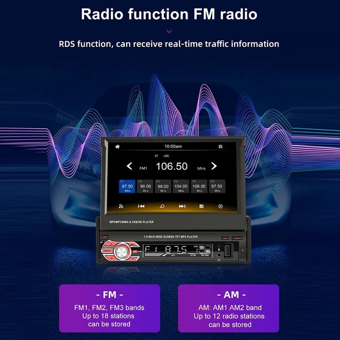 9601C 7-inch Wired Carplay HD Large Screen Car MP5 Player Multifunction Rear View Image Navigation Player - 4