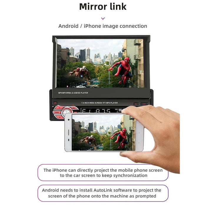 9601C 7-inch Wired Carplay HD Large Screen Car MP5 Player Multifunction Rear View Image Navigation Player - 6