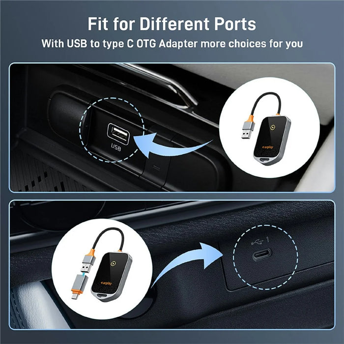 K81 Wireless Carplay Adapter Auto Wired to Wireless WiFi 6 Bluetooth-compatible 5.0 Navigation Player - 5