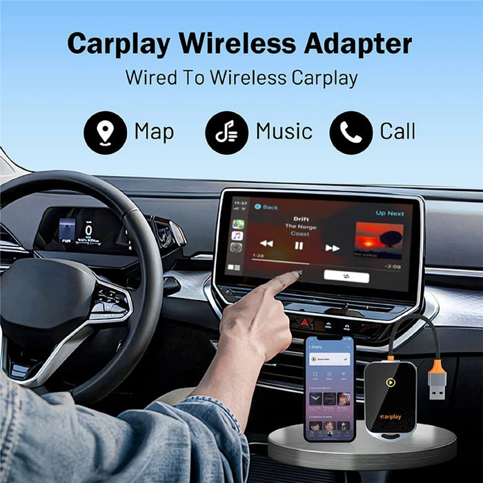 K81 Wireless Carplay Adapter Auto Wired to Wireless WiFi 6 Bluetooth-compatible 5.0 Navigation Player - 7