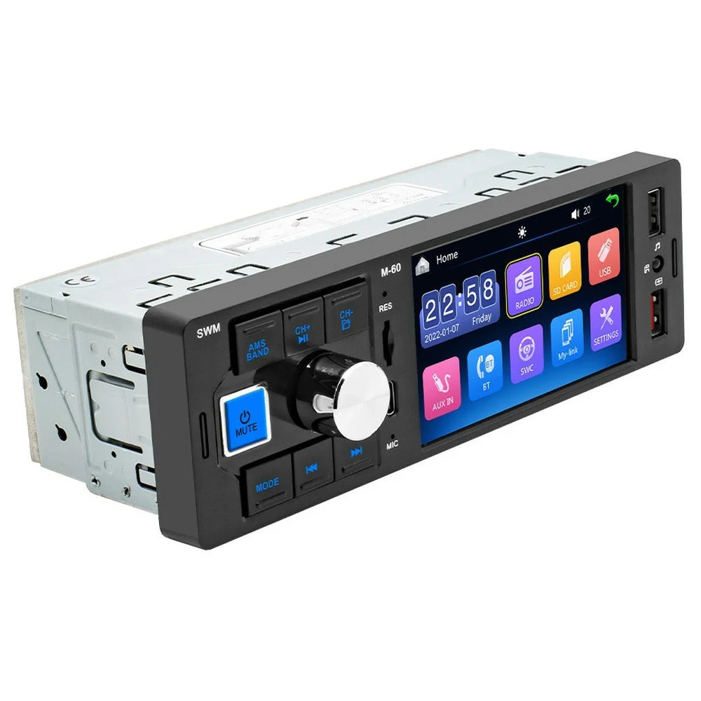 M-60 4.1-inch HD Touchscreen Car MP5 Player Bluetooth-compatible Dual USB Reverse Image Player - 1