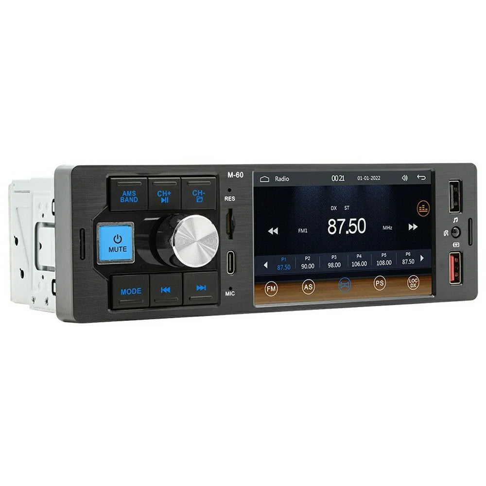 FM60 4.1-inch Digital Screen Single Din Bluetooth-compatible Audio Carplay FM Radio Receiver MP5 Player - 1