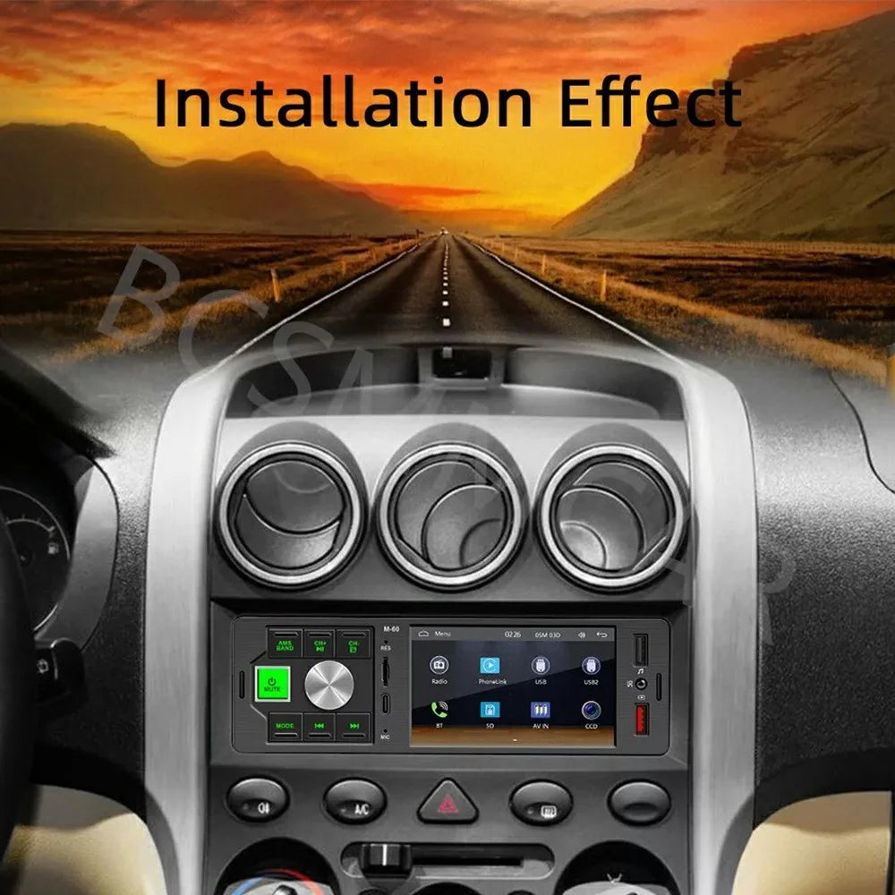FM60 4.1-inch Digital Screen Single Din Bluetooth-compatible Audio Carplay FM Radio Receiver MP5 Player - 7