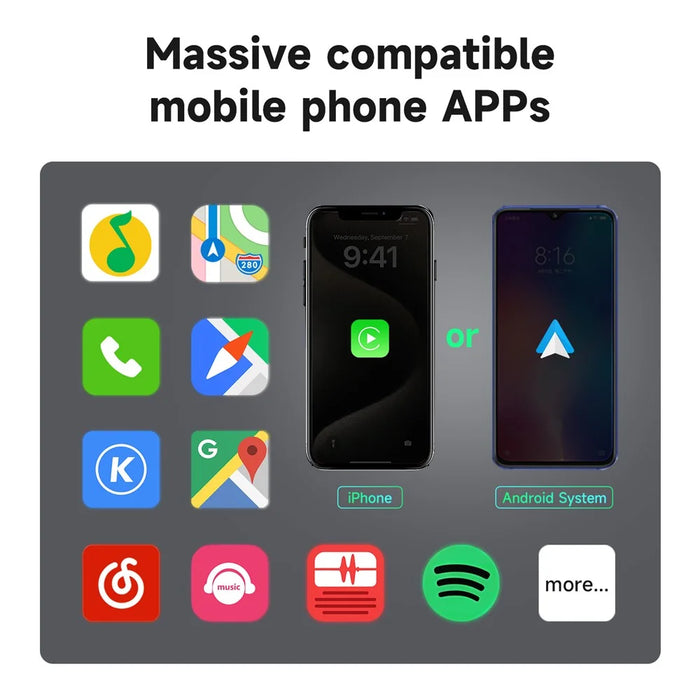 643 2 in 1 Wireless Carplay / Android Auto Adapter Car Wired to Wireless Upgrade Adapter - White - 7