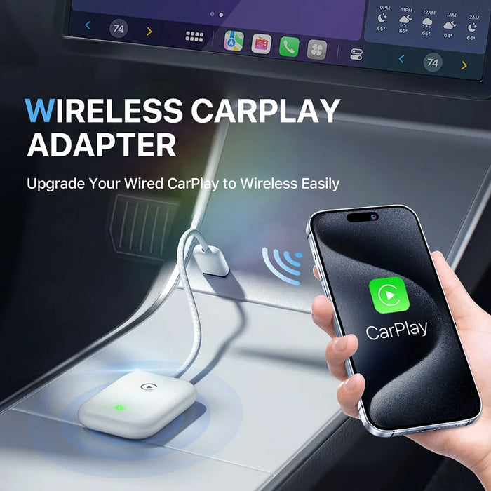 643 Car Wireless CarPlay Adapter for iPhone Transform Wired to Wireless - White - 2