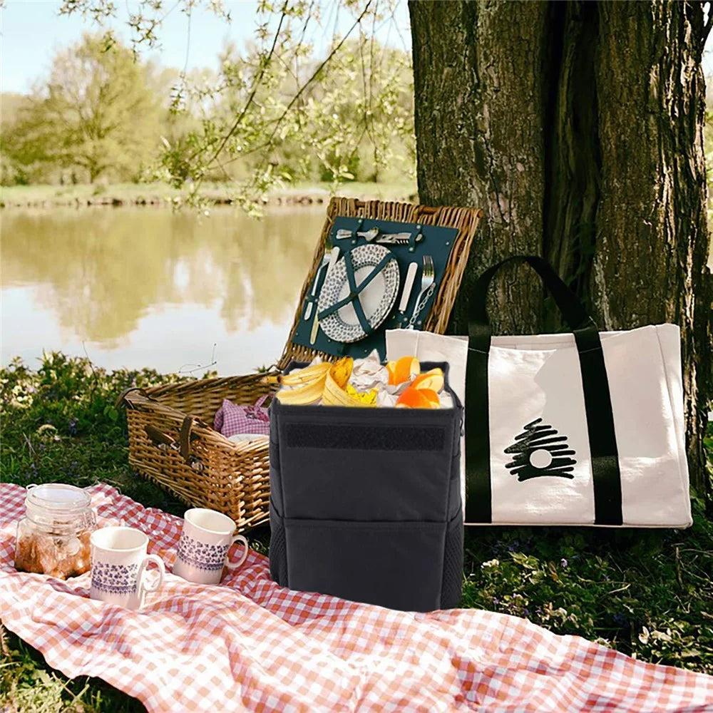 Multipurpose Car Trash Can Waterproof Oxford Fabric Foldable Storage Box for Vehicle - 4