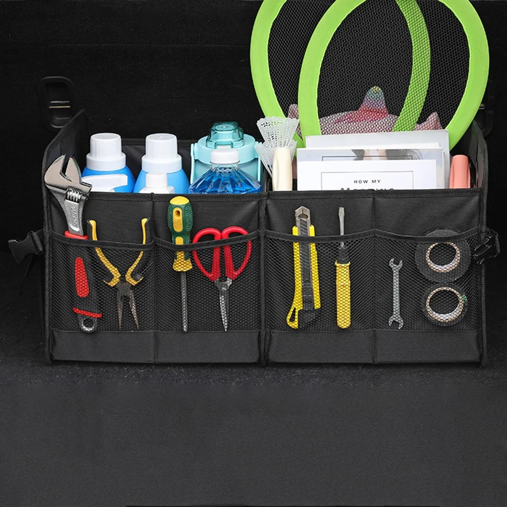 Large Capacity Car Trunk Organizer Waterproof Oxford Fabric Foldable Storage Box - Black - 2