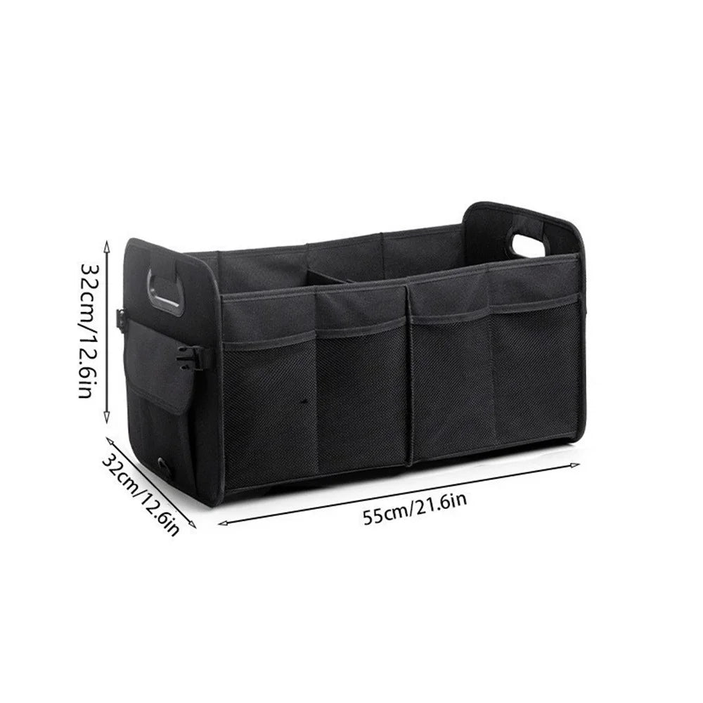 Large Capacity Car Trunk Organizer Waterproof Oxford Fabric Foldable Storage Box - Black - 7