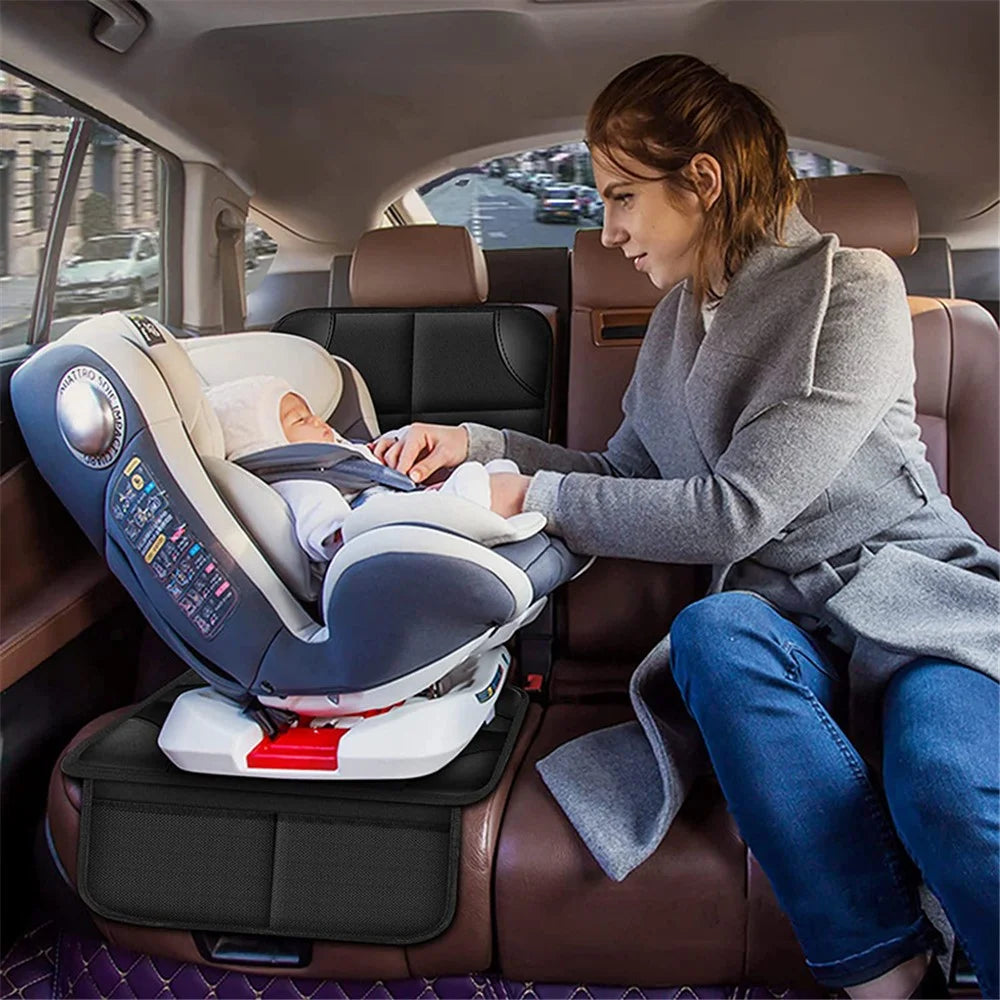 Foldable Car Seat Protector Mat Anti-Slip Children Safety Seat Protection Pad Cover - Red+Black - 4