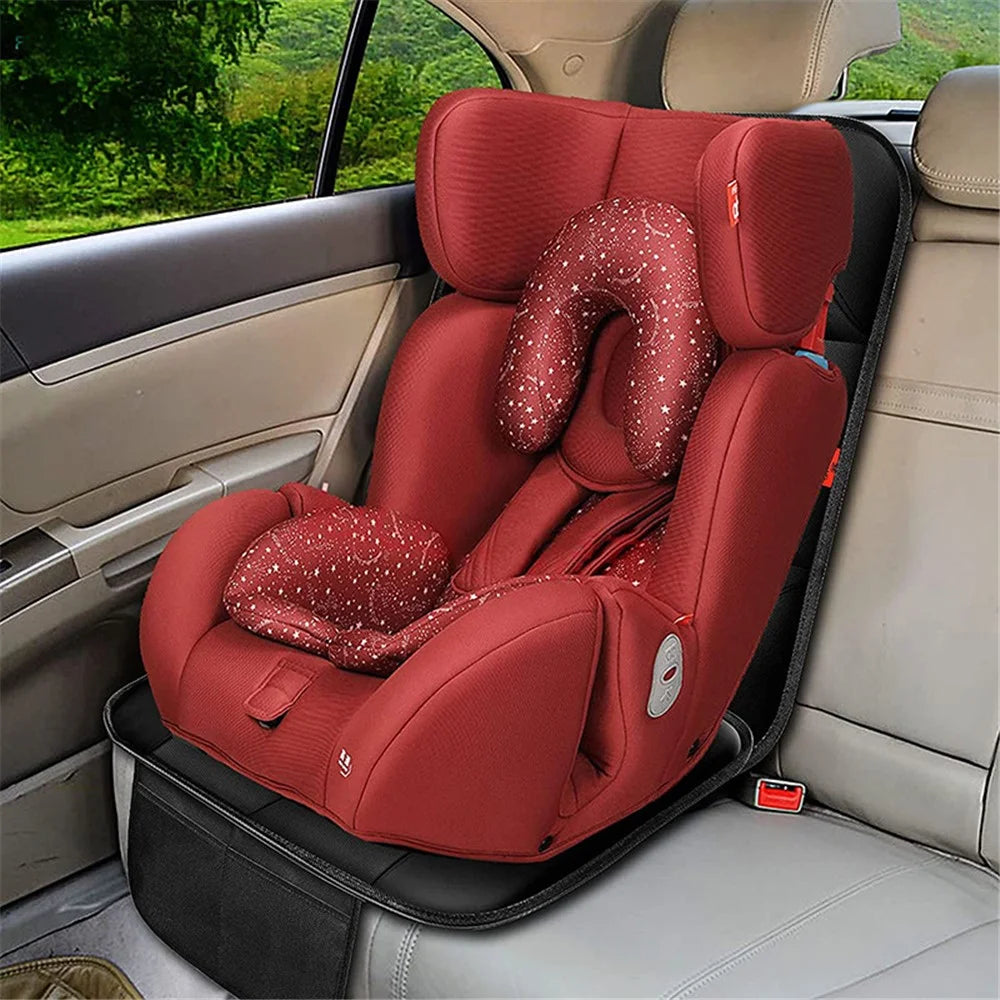 Foldable Car Seat Protector Mat Anti-Slip Children Safety Seat Protection Pad Cover - Red+Black - 5
