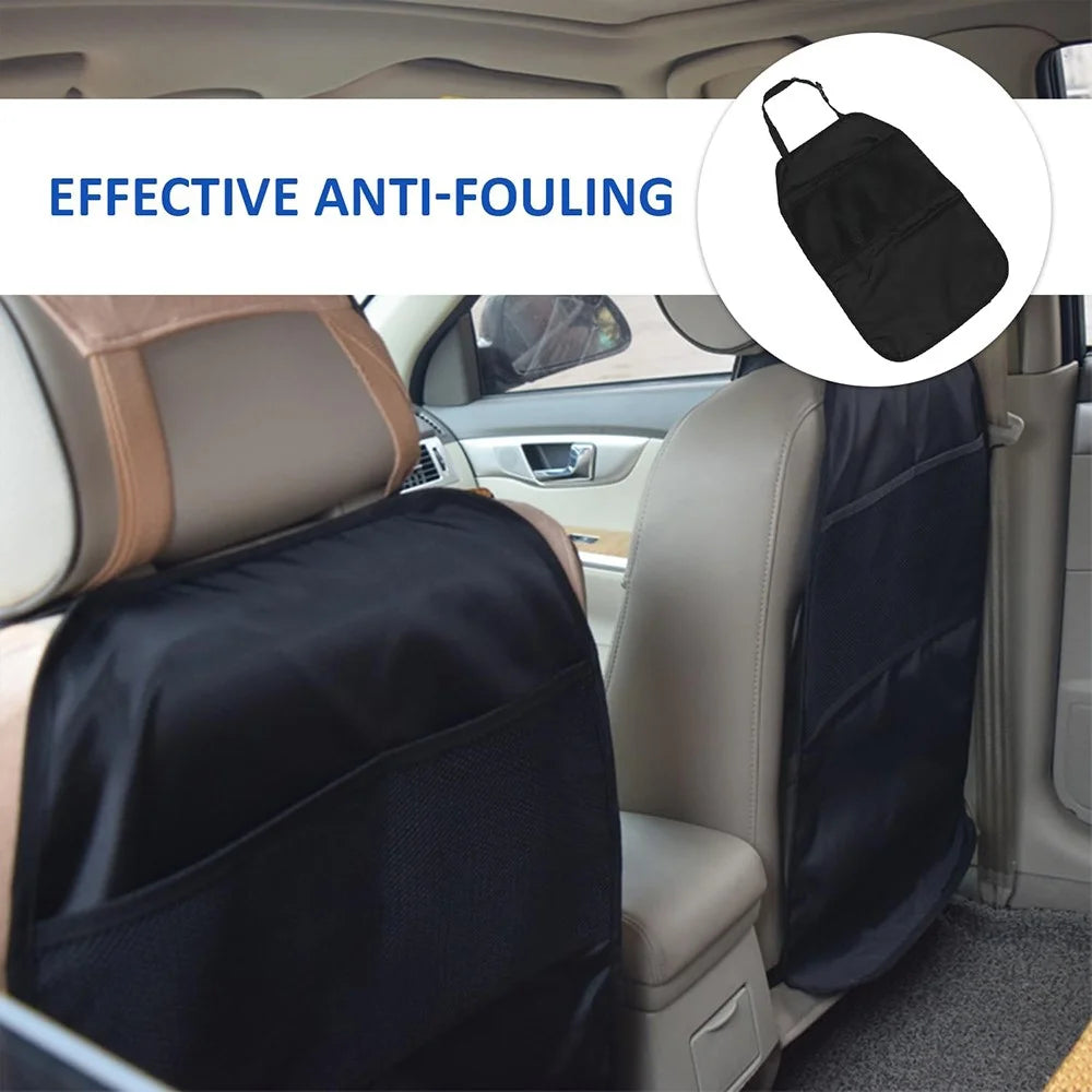 Car Seat Protector Mat for Child Safety Seat Anti Kick Seat Cover with Mesh Pocket - 3