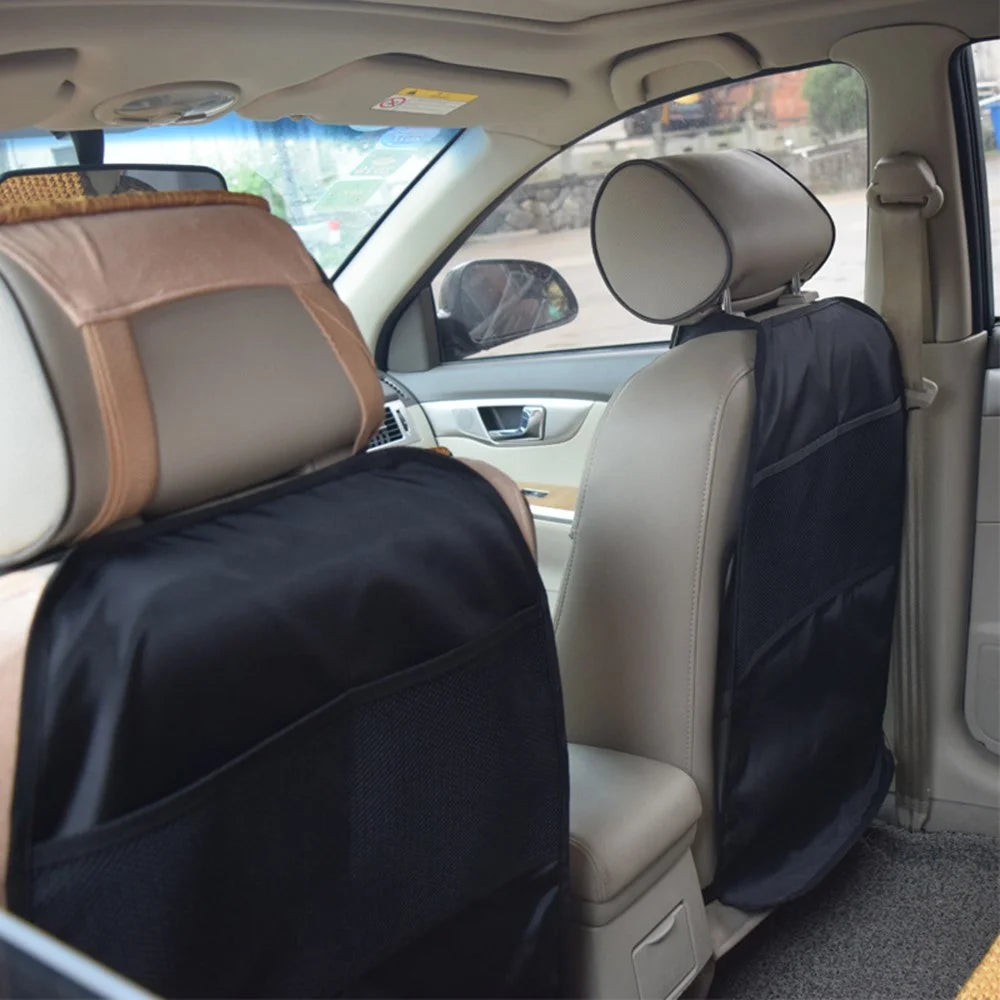 Car Seat Protector Mat for Child Safety Seat Anti Kick Seat Cover with Mesh Pocket - 5