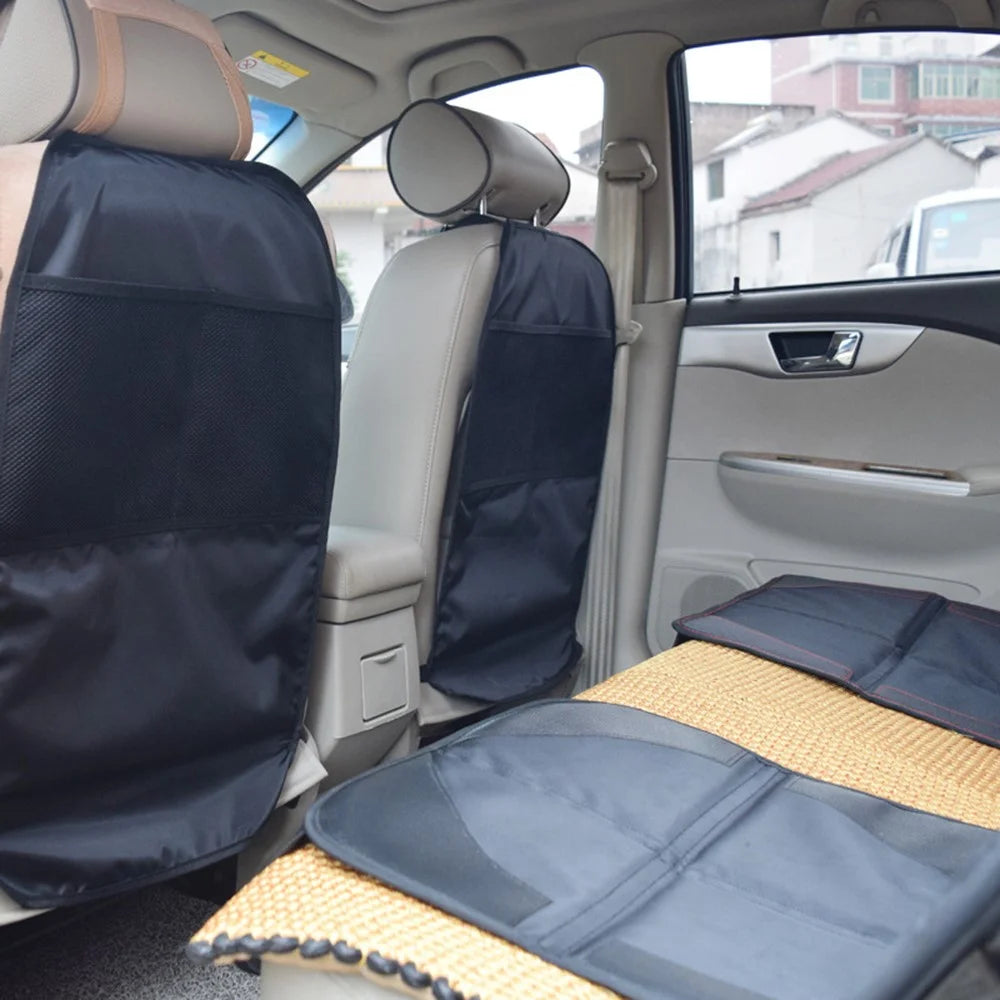 Car Seat Protector Mat for Child Safety Seat Anti Kick Seat Cover with Mesh Pocket - 6