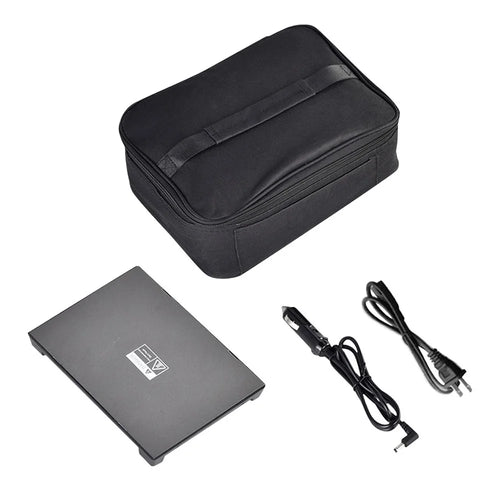 12V Electric Heated Lunch Bag for Travel Camping Oxford Cloth Insulated Food Warmer - US Plug - 1