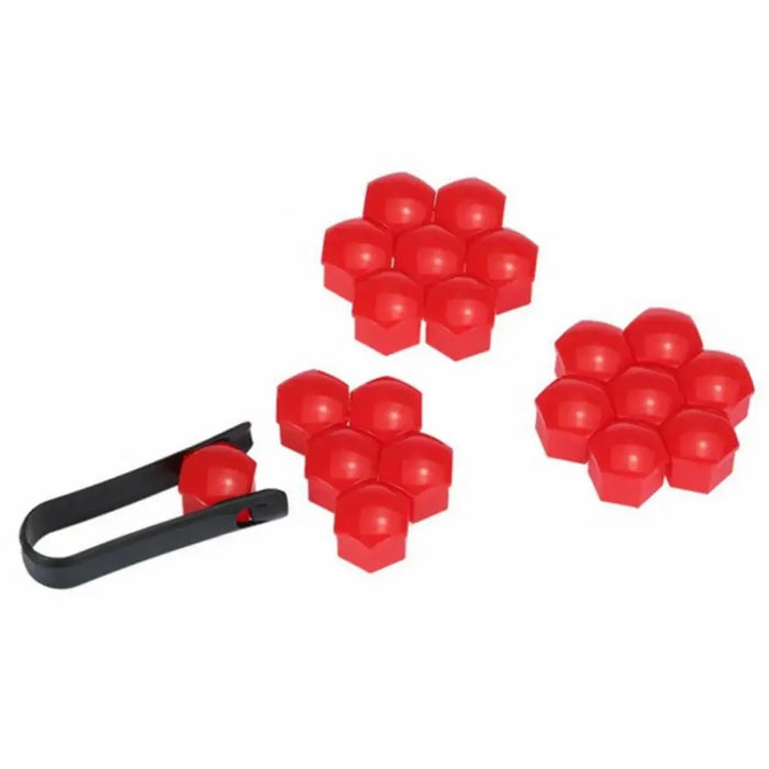 Universal Car Accessory 20Pcs 19mm Wheel Nut Bolt Covers Tire Screw Cap Hub Protective Covers - Red - 3
