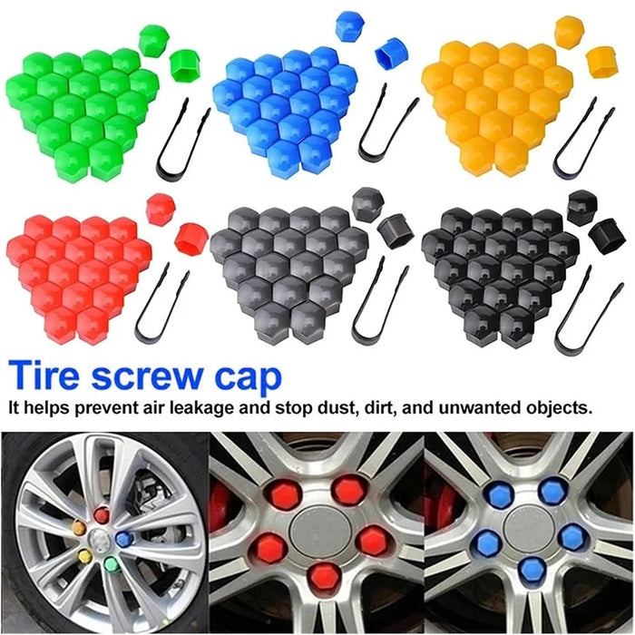 Universal Car Accessory 20Pcs 19mm Wheel Nut Bolt Covers Tire Screw Cap Hub Protective Covers - Red - 5
