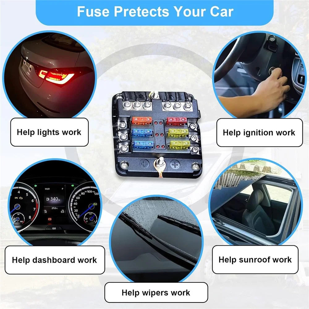 180Pcs Car Fuse Assortment Kit Mini  /  Standard  /  Micro Zinc Blade Fuses With Puller Tool and Storage Box - 3