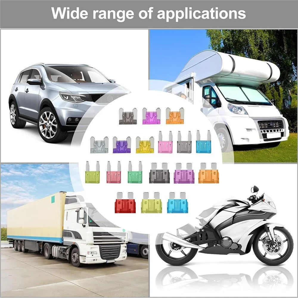 180Pcs Car Fuse Assortment Kit Mini  /  Standard  /  Micro Zinc Blade Fuses With Puller Tool and Storage Box - 4