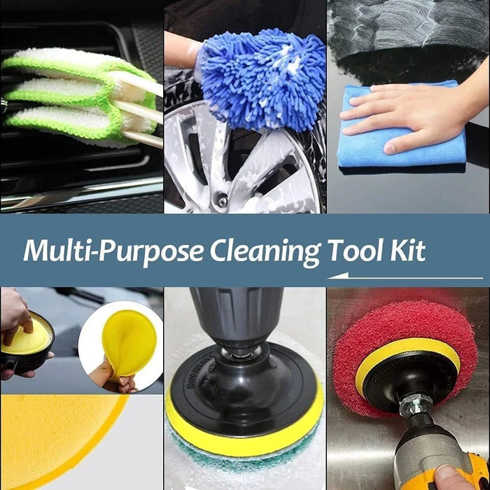 36Pcs Drill Brush Set Car Washing Brush for Auto Interior Exterior Cleaning Air Vent Brush Detailing Gloves Kit - 5