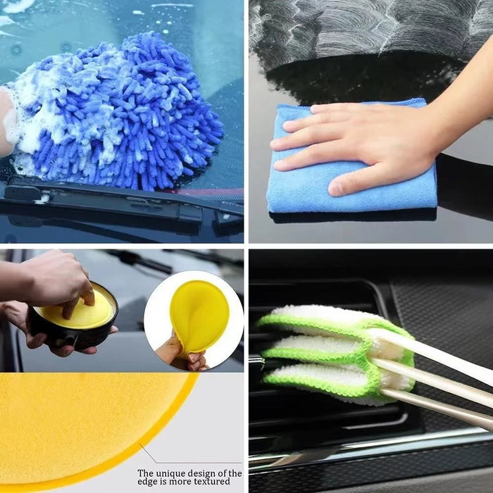36Pcs Drill Brush Set Car Washing Brush for Auto Interior Exterior Cleaning Air Vent Brush Detailing Gloves Kit - 6