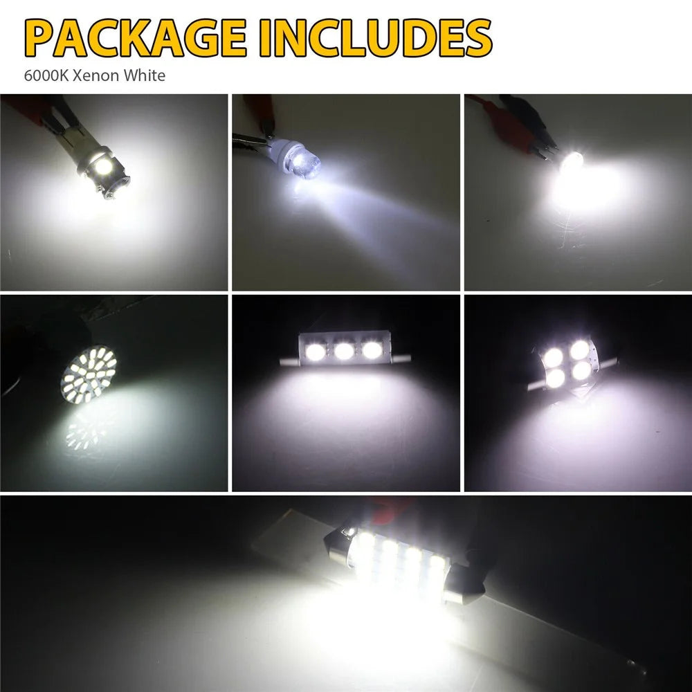 42PCS Car LED Light Kit T10 6000K Xenon White Replacement Bulbs for Interior Exterior - 3