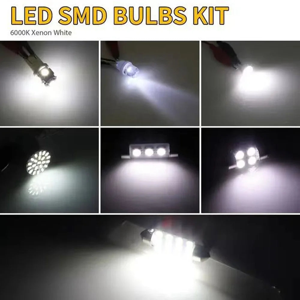 42PCS Car LED Light Kit T10 6000K Xenon White Replacement Bulbs for Interior Exterior - 5