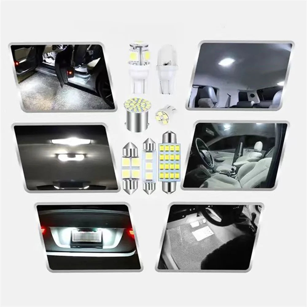 42PCS Car LED Light Kit T10 6000K Xenon White Replacement Bulbs for Interior Exterior - 6