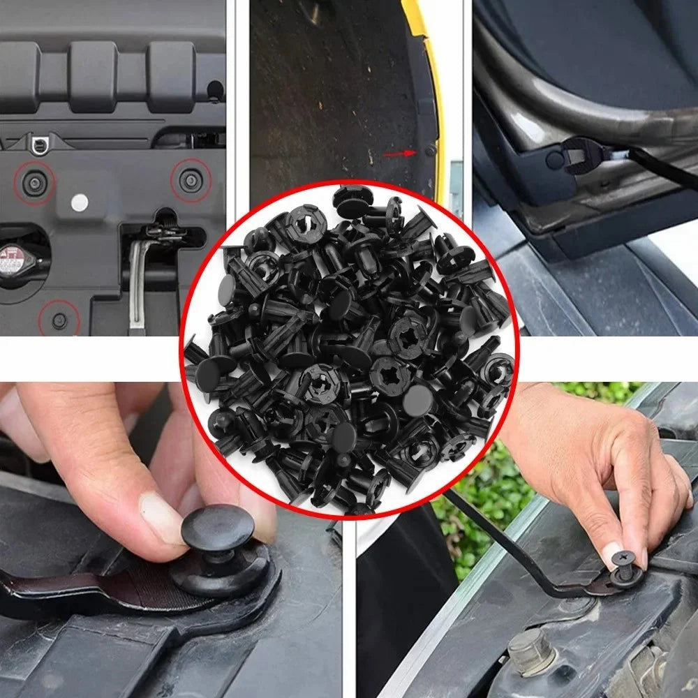 190Pcs Automotive Fasteners Kit 6 Sizes Rivet Clips With 6 Inch Pry Tool Bumper Fender Retainer - 3