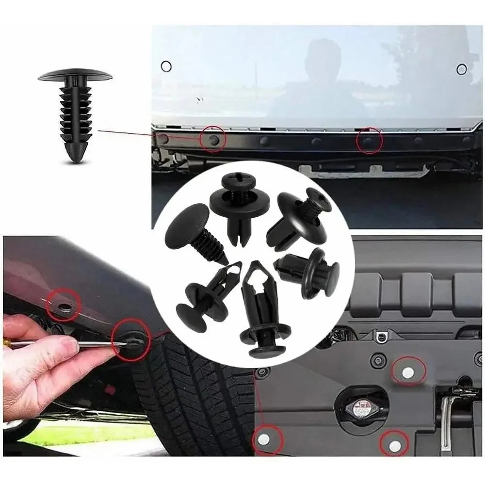 190Pcs Automotive Fasteners Kit 6 Sizes Rivet Clips With 6 Inch Pry Tool Bumper Fender Retainer - 5