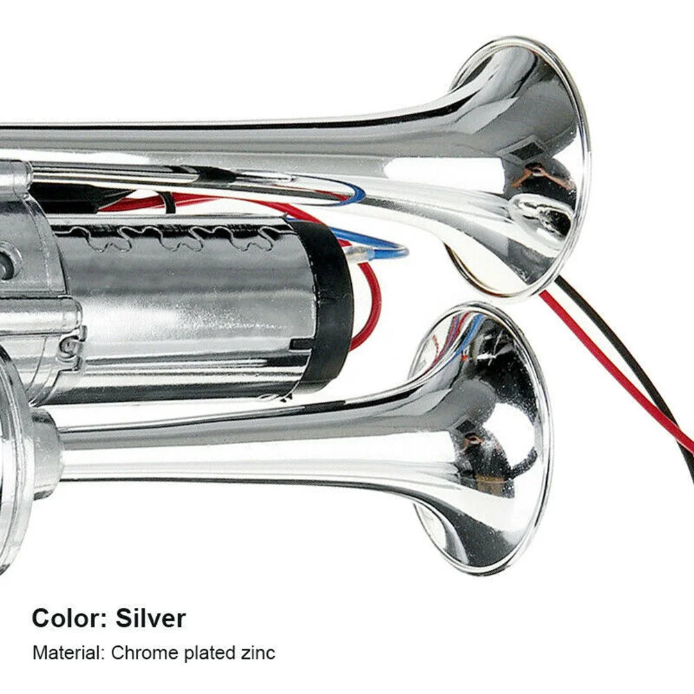 600DB Powerful Sound Dual Tube Metal Car Horn for 12V Vehicle Electric Horn - 6