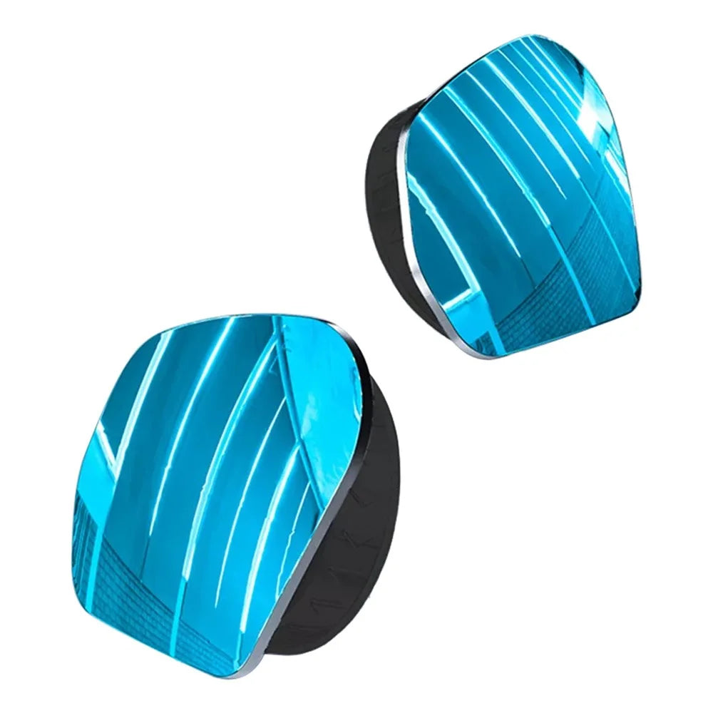 2Pcs Car Rearview Mirror Blind Spot Auxiliary 360 Degree Wide Angle Frameless HD Reflector - Black - 1