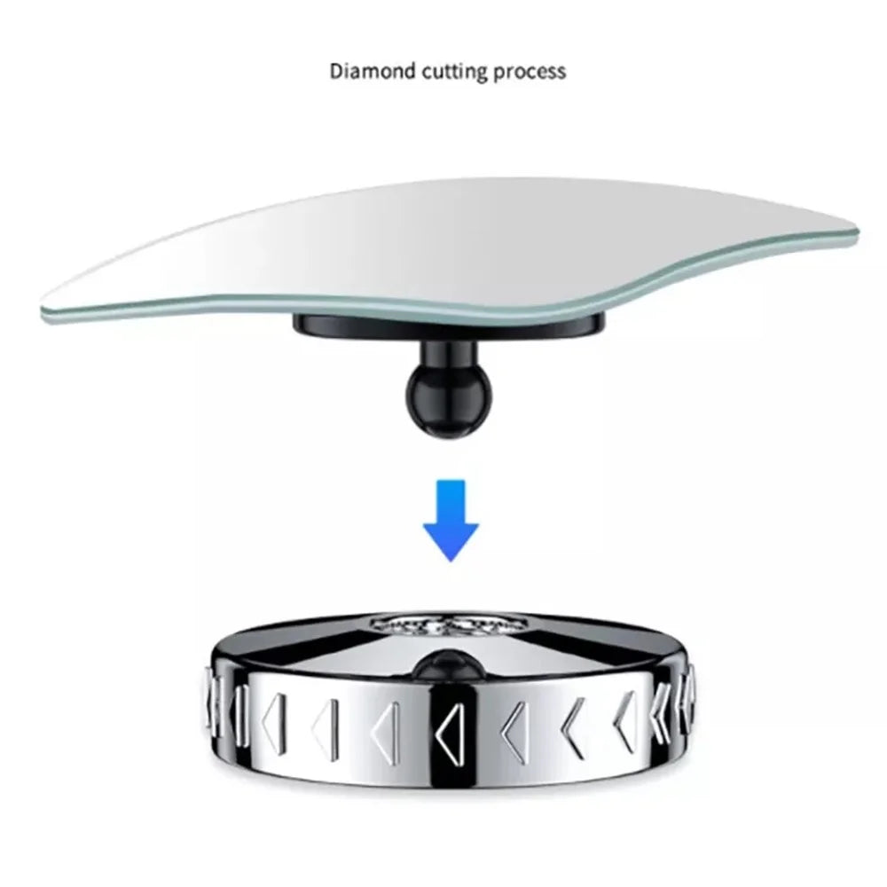 2Pcs Car Rearview Mirror Blind Spot Auxiliary 360 Degree Wide Angle Frameless HD Reflector - Black - 6