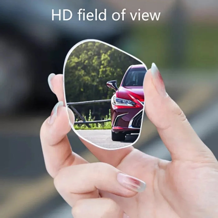 2Pcs Car Rearview Mirror Blind Spot Auxiliary 360 Degree Wide Angle Frameless HD Reflector - Silver - 2
