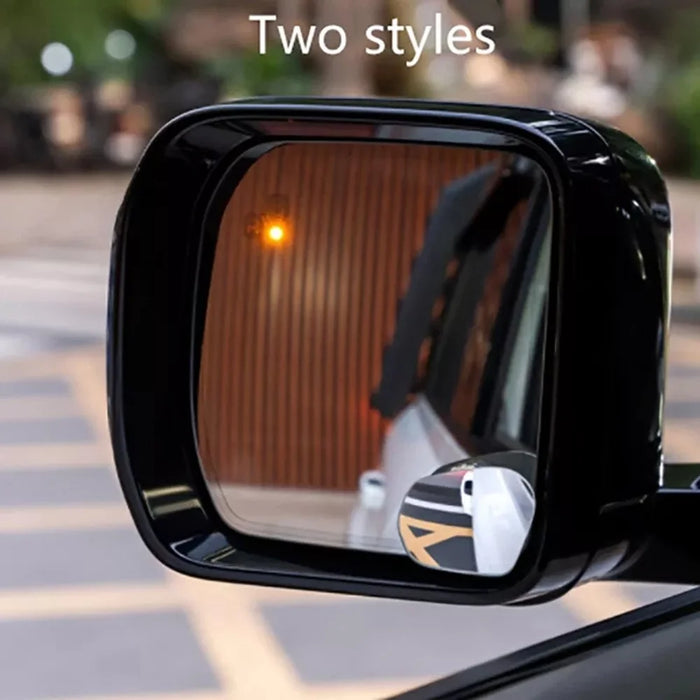 2Pcs Car Rearview Mirror Blind Spot Auxiliary 360 Degree Wide Angle Frameless HD Reflector - Silver - 5