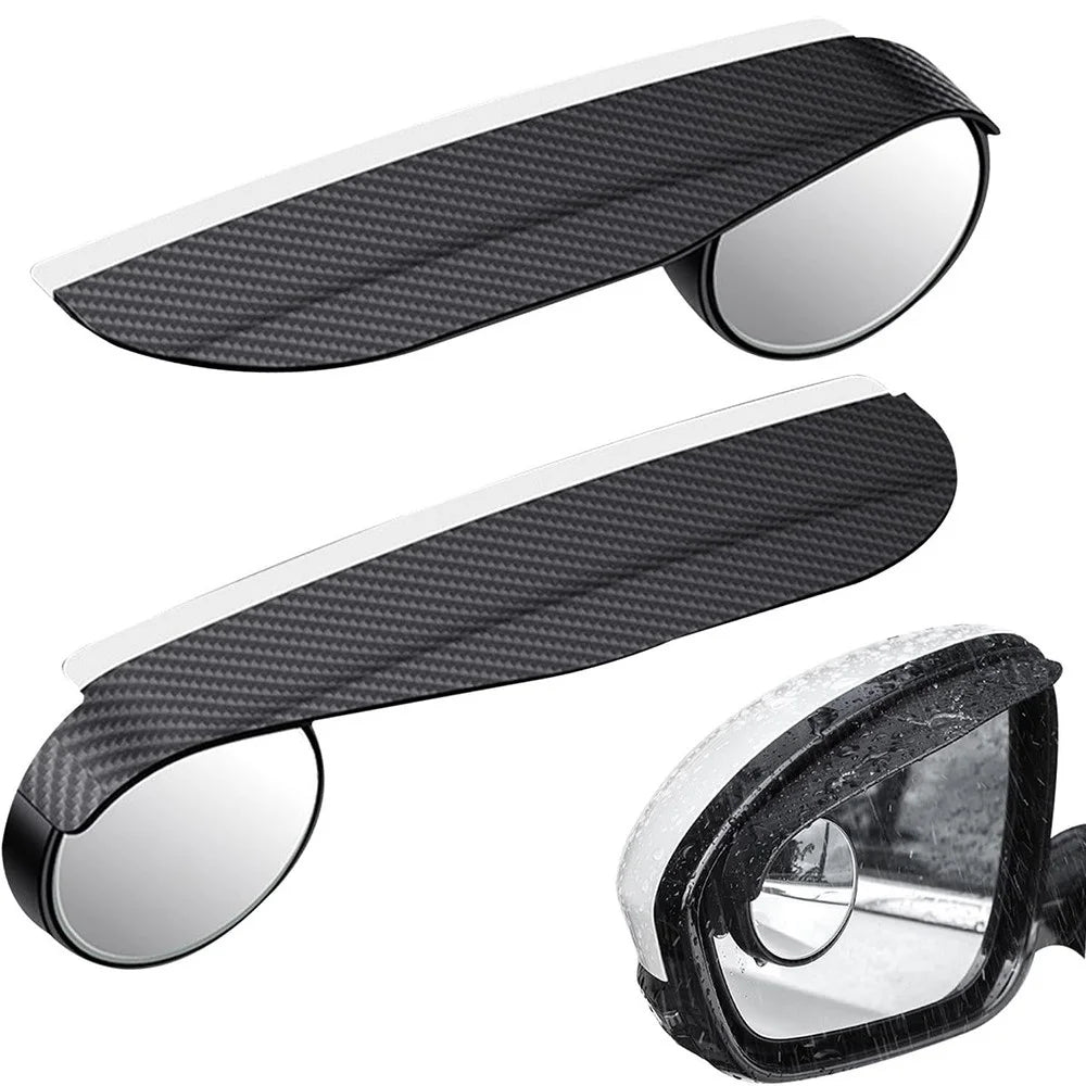 2Pcs Car Blind Spot Mirror 360 Degree Adjustable Rear View Mirror with Rain Shield - 1