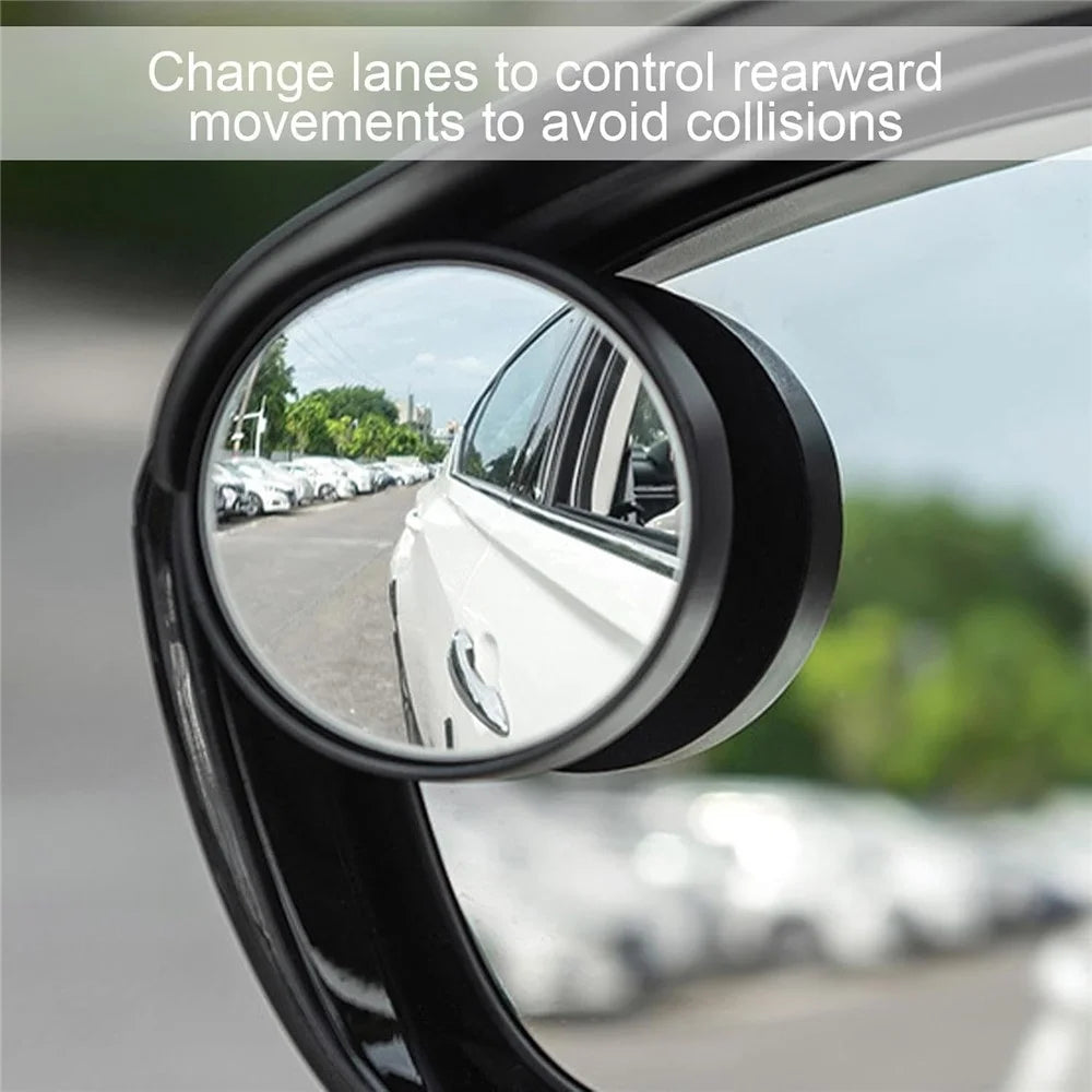 2Pcs Car Blind Spot Mirror 360 Degree Adjustable Rear View Mirror with Rain Shield - 3