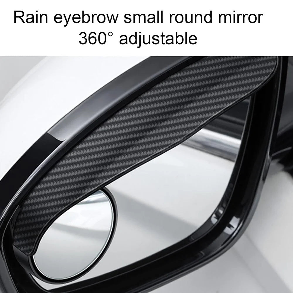 2Pcs Car Blind Spot Mirror 360 Degree Adjustable Rear View Mirror with Rain Shield - 4