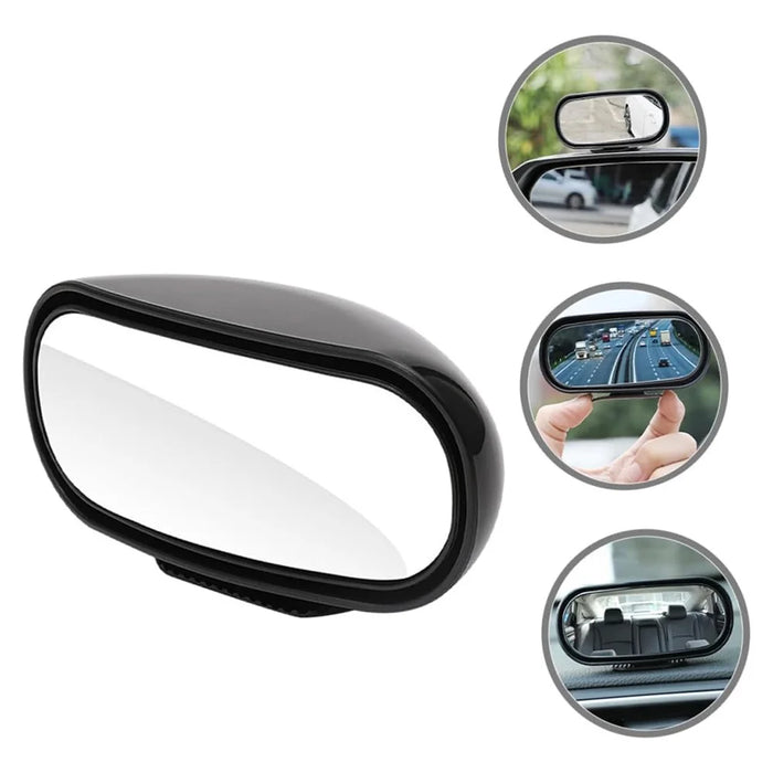 Car Rear View Mirror 360-Degree Rotatable Wide Angle Blind Spot Mirror Auxiliary Parking Aid - Black - 2